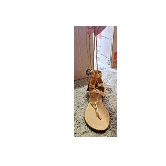 NEW Suede Gladiator T-strap Sandals Sizes 7 & 7.5 - Picture 3 of 5